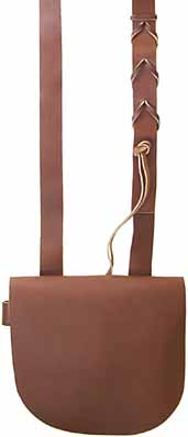 Hunting Pouch,
fine leather, 8" by 8",
with broad front flap